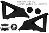 BLACK BLACK LEATHER 2X REAR C PILLAR COVERS FOR SEAT LEON MK2 1P 2005-2011