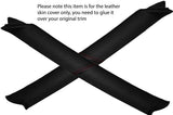 RED STITCH 2X A POST PILLAR LEATHER SKIN COVER FITS NISSAN NAVARA D22 01-04