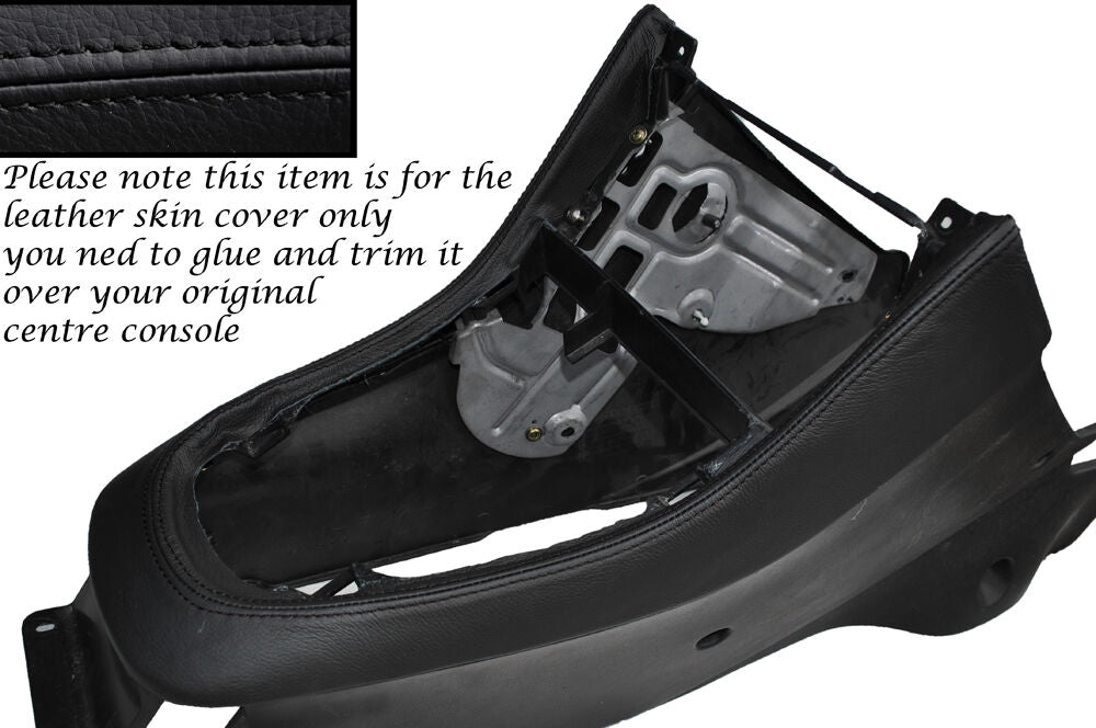 BLACK STITCH GEAR SURROUND LEATHER SKIN COVER FITS MITSUBISHI FTO 1994-2001