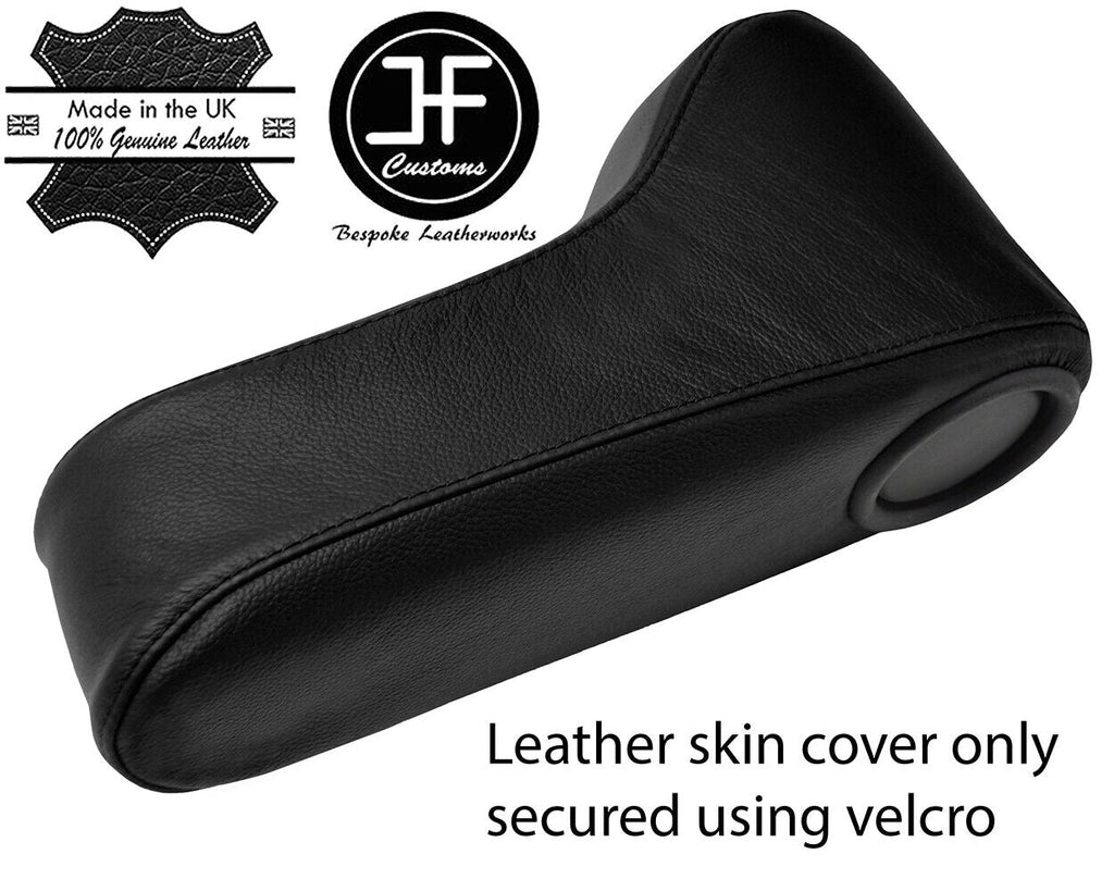BLACK TOP GRAIN REAL LEATHER ARMREST COVER FOR MERCEDES W201 190 1983-1989