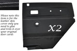 WHITE  STITCH 2X REAR DOOR CARDS LEATHER COVERS FITS LAND ROVER DEFENDER 07-14