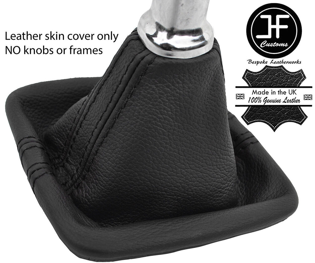 BLACK & BLACK STRIPE TOP GRAIN LEATHER GEAR GAITER FOR KIA CEE'D CEED 2013-2017