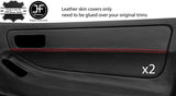 RED STITCH 2X DOOR CARD TRIM LEATHER COVER FOR HONDA INTEGRA TYPE R DC2 93-01