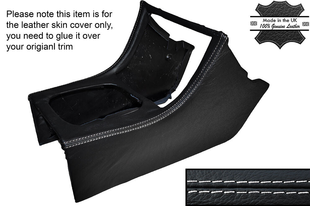 WHITE STITCH CONSOLE GEAR SURROUND SKIN COVER FITS HONDA PRELUDE 92-96 4TH GEN