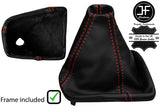 RED STITCH LEATHER AUTOMATIC GEAR + PLASTIC FRAME FITS HUMMER H3 2005-2011