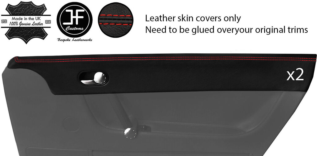 RED STITCH 2X UPPER TOP DOOR CAPPING LEATHER COVERS FITS AUDI TT MK1 98-06