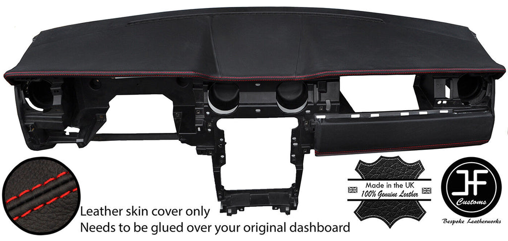 RED STITCH DASH DASHBOARD REAL LEATHER COVER FITS FORD MUSTANG 2005-2009