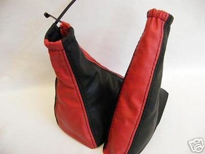 FITS FIAT PUNTO MK3 GAITERS SET LEATHER 05-07 RED BLACK CUSTOM NEW MADE IN UK