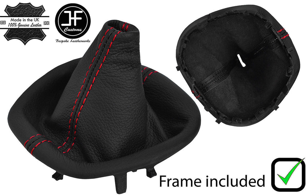 RED STITCH LEATHER GEAR GAITER+PLASTIC FRAME FITS FIAT TALENTO 2015-2019