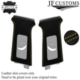 YELLOW STITCH ITALIAN LEATHER PILLAR KIT COVERS FITS SEAT LEON MK2 1P 05-12