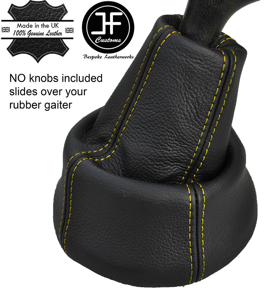 YELLOW  STITCH LEATHER GEAR GAITER OVER RUBBER FITS VAUXHALL OPEL MANTA GTE