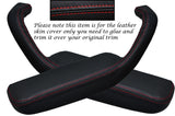 RED STITCH 2X FRONT DOOR HANDLE ARMREST COVERS FITS FORD CAPRI MK3 1978-1987