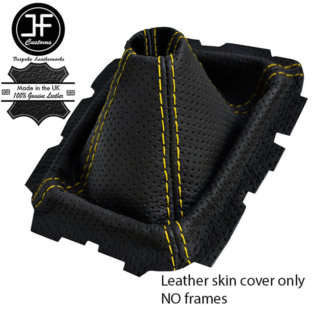 YELLOW STITCH PERFORATED LEATHER GEAR GAITER FOR MAZDA MX-5 MIATA NA MK1 89-98