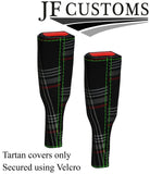 GREEN STITCH RED TARTAN 2X SEAT BELT TALL COVERS FOR VW SCIROCCO III 08-15
