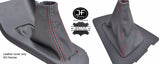RED  STITCHING GREY MANUAL GEAR & HANDBRAKE GAITER FITS VOLVO V70 01-04