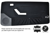 BLACK STITCH 2X FRONT FULL DOOR CARD LEATHER COVERS FITS FORD MUSTANG 1987-1993