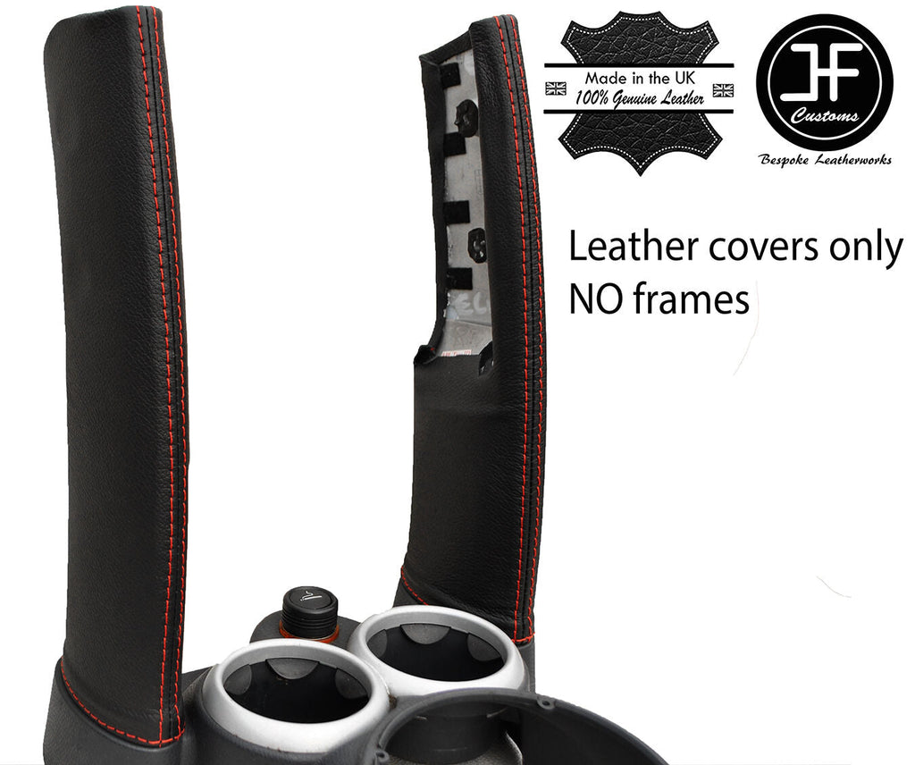 RED STITCH 2X DOWN TUBES LEATHER COVERS FITS BMW MINI COOPER S R50 R53 01-06