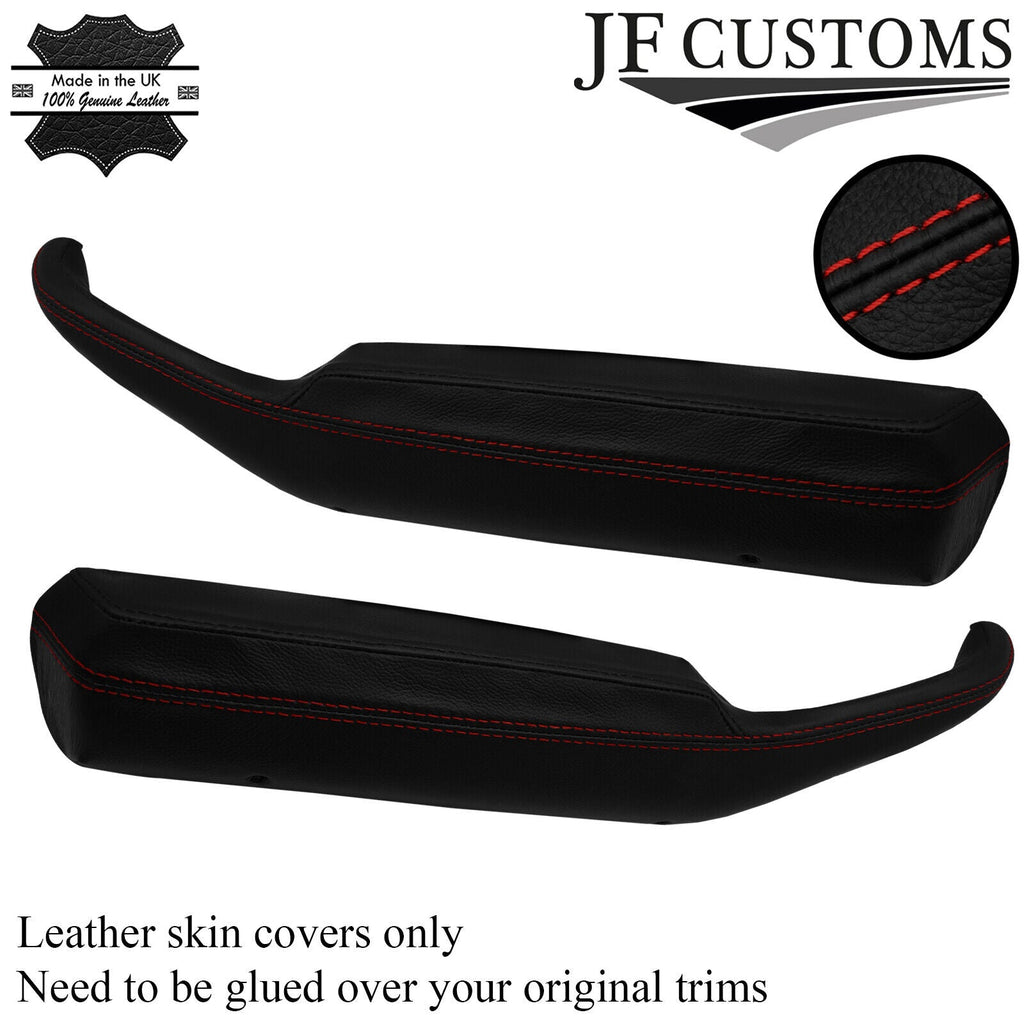 DARK RED STITCH LEATHER 2X DOOR HANDLE ARMREST COVER FOR CORVETTE C3 1978-1982