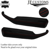 DARK RED STITCH LEATHER 2X DOOR HANDLE ARMREST COVER FOR CORVETTE C3 1978-1982