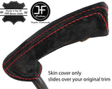 RED STITCHING REAL SUEDE HANDBRAKE HANDLE COVER FOR SAAB 93 9-3 2003-2012