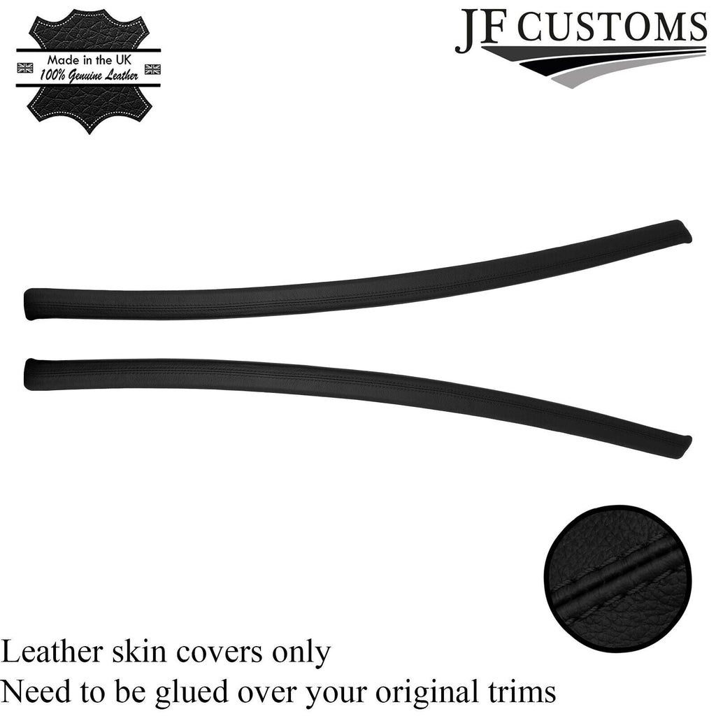 BLACK STITCH 2X FRONT LEATHER DOOR CARD TRIM STRIP COVERS FITS BMW E92