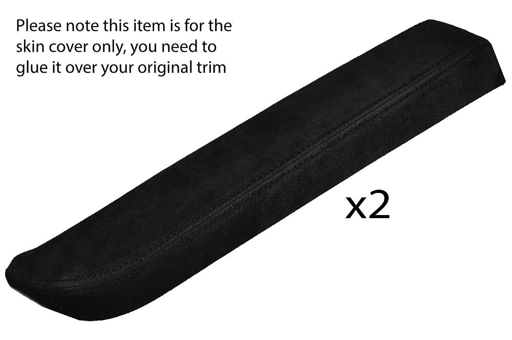 BLACK STITCHING 2X DOOR ARMREST SUEDE SKIN COVERS FITS NISSAN 350Z Z33  03-06