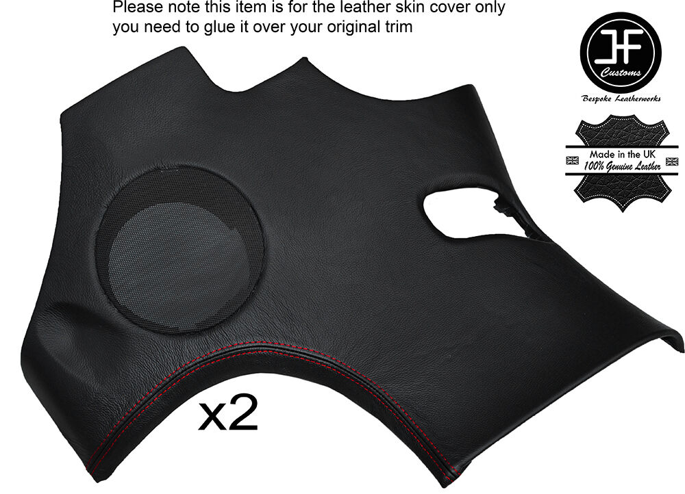 RED STITCH 2X REAR SIDE SPEAKER PANEL LEATHER COVERS FITS CORVETTE C6 05-13
