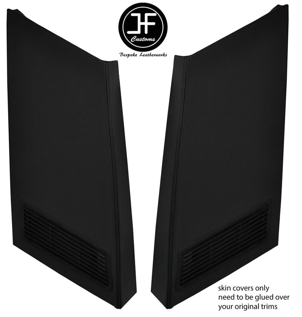 BLACK STITCH 2X REAR EXTERIOR D PILLAR VINYL COVERS FITS RANGE ROVER CLASSIC