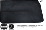 BLACK STITCH 2X FRONT DOOR CARD LEATHER COVER FITS FORD ANGLIA 105E 123E