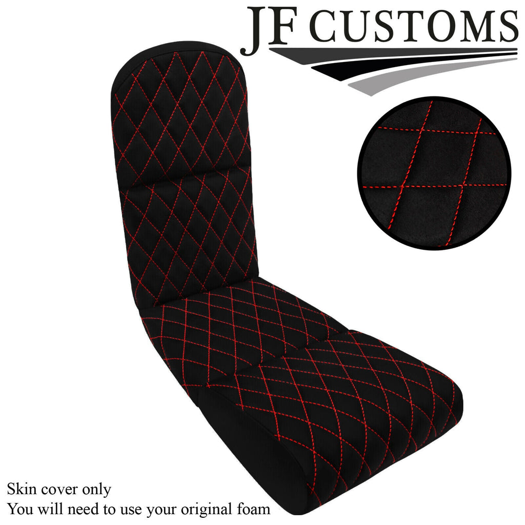 RED STITCH SUEDE 2X AFTERMARKET SEAT INSERT COVER FOR PORSCHE CARRERA GT2