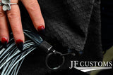 BLACK LEATHER SCALE PATTERN 100cm x 100cm QUALITY PREMIUM CRAFT TEXTILE DSG1