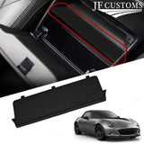JF2 D RED STITCH STORAGE CUBBY BOX LEATHER COVER+FRAME FOR MAZDA MX5 MK4 15-20