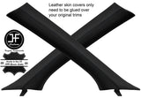 BLACK STITCH 2X A POST PILLAR LEATHER COVERS FITS BMW 5 SERIES E39 1995-2003