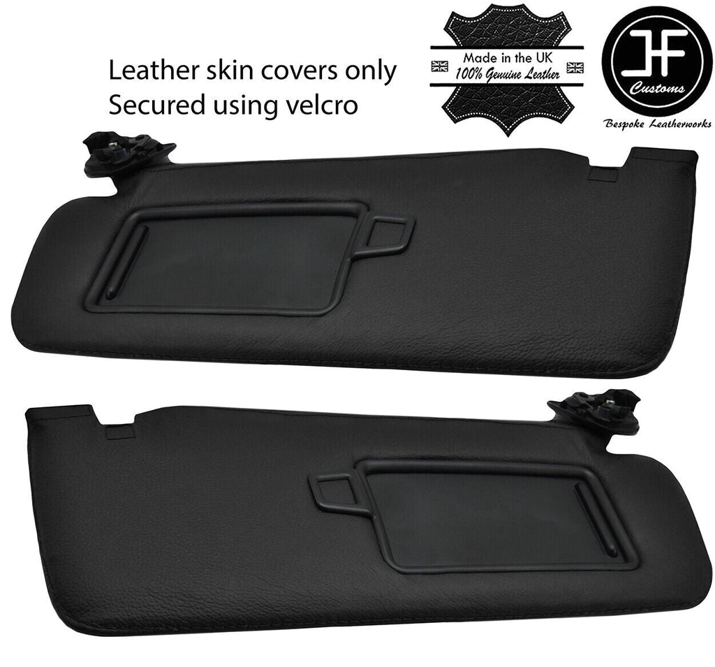 BLACK REAL LEATHER 2X SUN VISORS COVERS FITS KIA STINGER 2017-2019 CUSTOM NEW