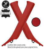 RED  REAL LEATHER 2X A PILLAR COVERS FITS NISSAN 370Z Z34 2009-2020 CUSTOM NEW