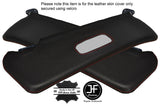 RED STITCHING 2X SUN VISORS LEATHER COVERS FITS MERCEDES S CLASS W116 72-80