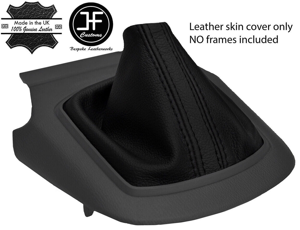 BLACK & BLACK STRIPE MANUAL TOP GRAIN LEATHER GEAR GAITER FOR MAZDA CX-5 12-16