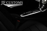 BLACK LUX-STITCH LEATHER 2X LONG SEAT BELT COVERS FOR AUDI Q2 2016-2022