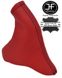 DARK RED LEATHER BLACK STITCH HANDBRAKE GAITER FITS HONDA CIVIC MK IX 9 12-15