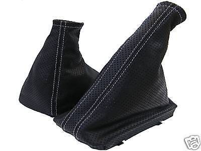 FITS VAUXHALL OPEL CORSA C PERFORATED LEATHER GAITORS L GREY STIT CUSTOM NEW