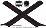 RED STITCHING 2X A PILLAR SUEDE COVERS FITS BMW 3 SERIES E30 1984-1993 COUPE