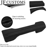 WHITE STITCH 3X DASH TRIM DARK GREY SUEDE COVERS FOR LAND ROVER DEFENDER 07-16