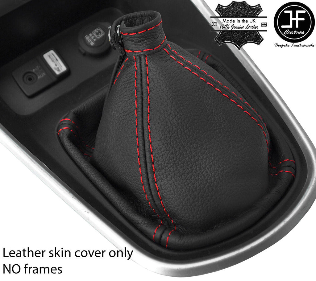 RED STITCH TOP GRAIN LEATHER MANUAL GEAR GAITER FITS CHRYSLER DELTA 2011-2017