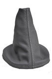 FITS VW NEW BEETLE 98-05 LEATHER GREY GEAR GAITER white  st CUSTOM NEW