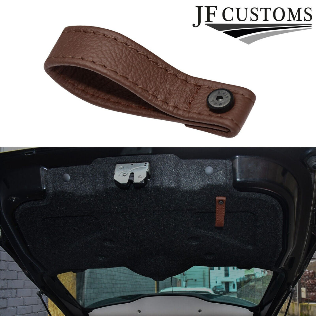 BROWN LEATHER TAILGATE BOOT PULL STRAP HANDLE FITS FIAT 500 ABARTH 07-16