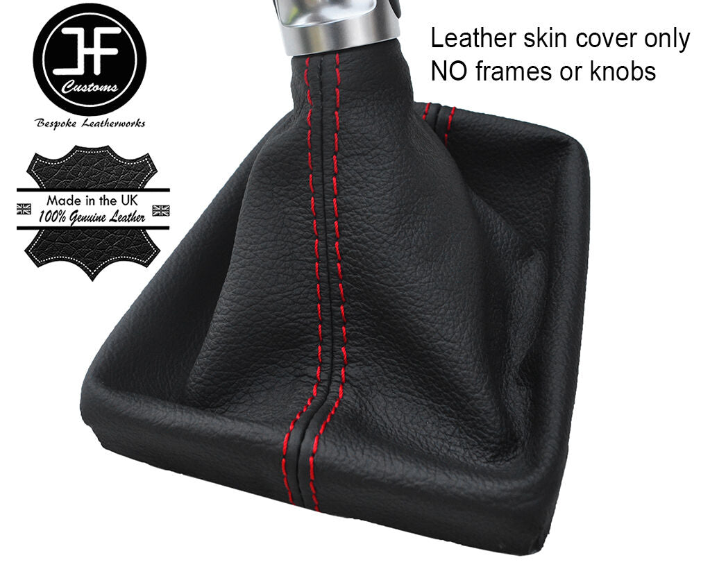 RED STITCHING REAL LEATHER MANUAL GEAR GAITER FOR AUDI A4 B9 2015-2017