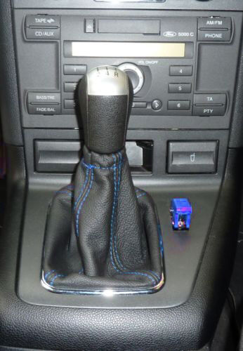 FITS FORD MONDEO Mk3 03-06 GAITER BEST LEATHER DOUBLE BLUE STITCH CUSTOM NEW