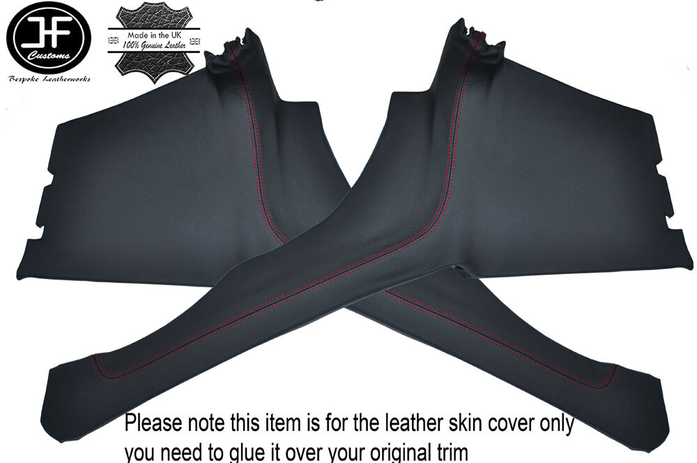 RED STITCH 2X REAR QUARTER PANEL LEATHER COVERS FITS CORVETTE C3 1969-1973