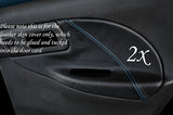 BLUE STITCHING FITS SUBARU IMPREZA 1992-1998 2X REAR DOOR CARD LEATHER COVERS