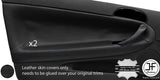 BLACK STITCH 2X FRONT DOOR CARD TRIM LEATHER COVERS FITS ALFA ROMEO 147 3 DOOR